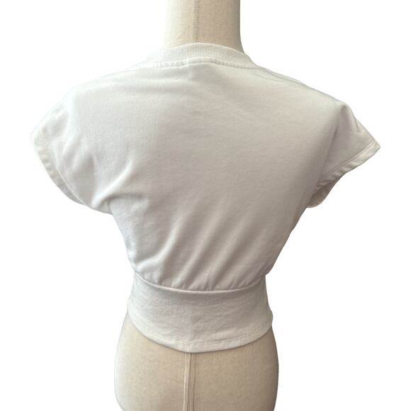 Superdown White Cotton Corset Midriff T Top XS - Picture 5 of 8